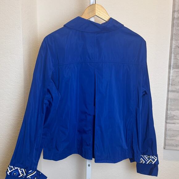 Chico's Womens Blue Lightweight Polyester Spring Summer Fall Jacket Size 2 LG - Picture 2 of 4